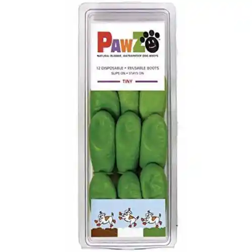 Waterproof Dog Boots, Light Green, 12 Count Tiny